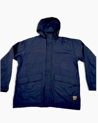 VTG Timberland Pro Series Hooded Canvas Jacket Mens XL Blue Workwear Chore Coat - Image 1 of 4