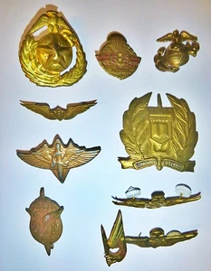 Raro - Lote x 10 Insignias de Latón - Guerra de Vietnam - Ejército de Estados Unidos - Dustoff Medic - Aerotransportado - Imagen 1 de 16