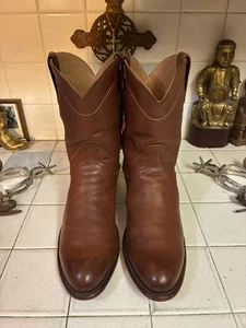 TECOVAS The Earl Roper Boots Brown Goat Leather 10.5 D Excellent Condition - Picture 1 of 13