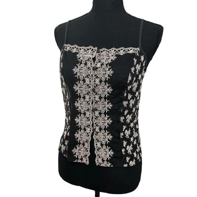 Victoria’s Secret Camisole Sheer Tank Top Embroidered Fairy Coquette Size Small - Image 1 of 4