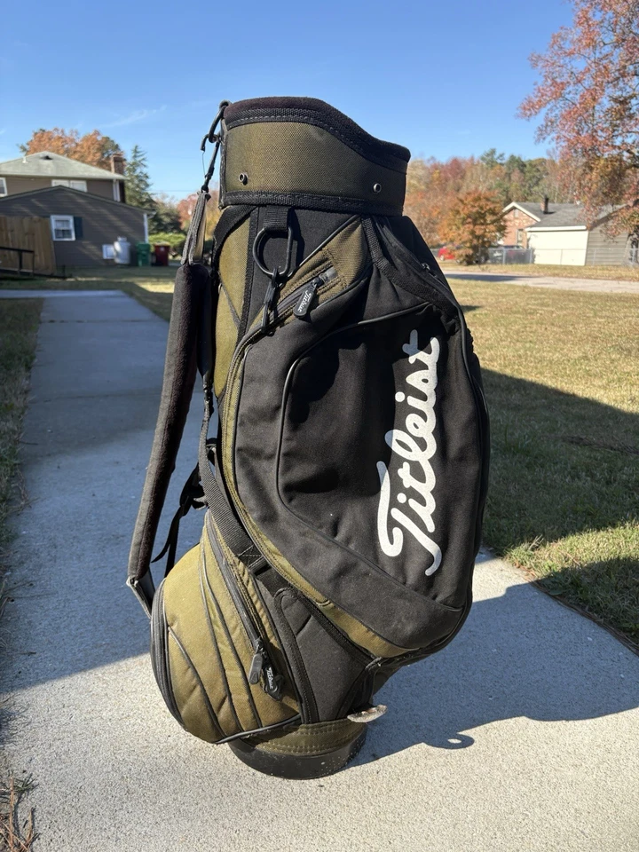 Vintage Titleist Golf 5 Way Cart Bag Black And Green - Image 1 of 3