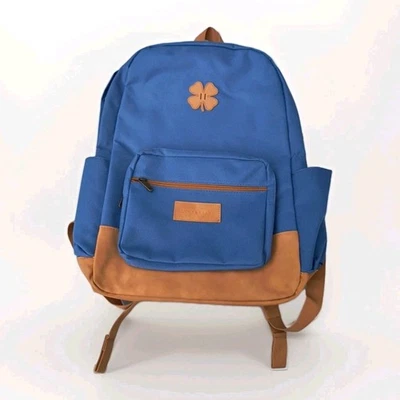 Lucky Brand Canvas Blue and Tan Laptop Backpack - Image 1 of 2