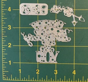 3 pc Sizzix Phrase Happy Birthday To You 660368 Thinlits Dies Jen Long flowers - Picture 1 of 2