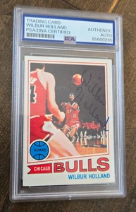 1977-78 TOPPS SIGNED ROOKIE CARD WILBUR HOLLAND CHICAGO BULLS HAWKS # 53 PSA DNA - Picture 1 of 1