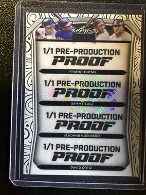 2024 Leaf Metal HOF Frank Thomas V. Guerrero David Ortiz Sammy Sosa Proof #d 1/1 - Image 1 of 2