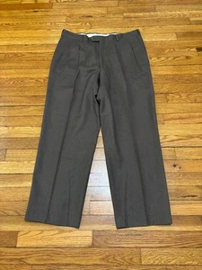 Pantalone elegante uomo Burberry's vintage taglia 35x28 marrone lana plissettato - Foto 1 di 10