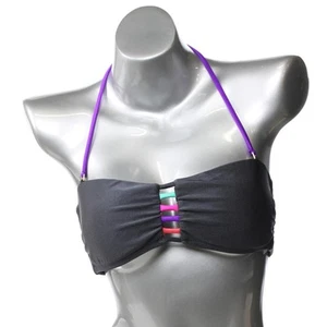 Raisins NEW Womens L Charcoal Trendy Stretch Keyhole Bandeau Top Bandeau $19 - Picture 1 of 3