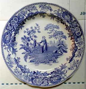Spode "Girl at Well" Blue Room Collection England Quality 10 1/2" Plate Nice PS - Picture 1 of 1
