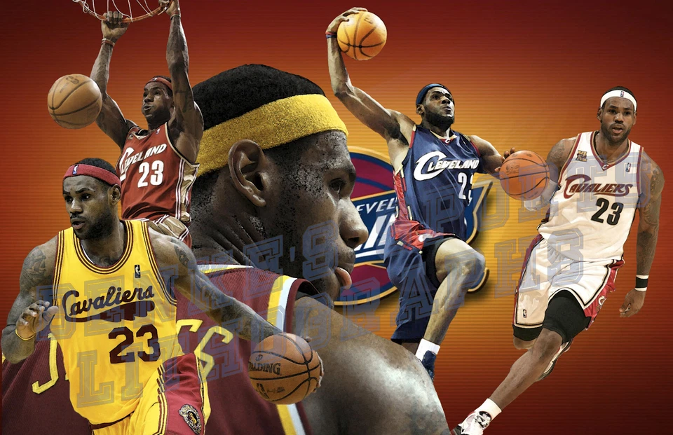 Cleveland Cavaliers Lithograph print of Leborn James 17 x 11 - Image 1 of 1