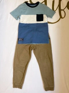 DKNY Boys 2-Piece Short Sleeve T-Shirt & Joggers Set, Size 6, Blue/Khaki - Picture 1 of 5