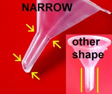 1-100 FUNNEL NARROW NECK mini atomiser small tiny plastic micro 3cm UK