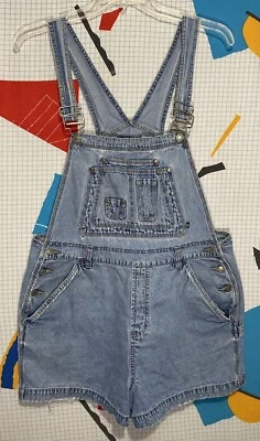 Vintage No Boundaries Denim Shortalls 36 Overalls Shorts Bibs Y2K 90s - Image 1 of 4