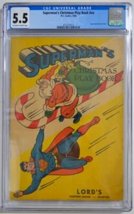 SUPERMAN'S CHRISTMAS PLAY BOOK #nn CGC 5.5 1944 Superman Backcover LORD'S Ed - Bild 1 von 3
