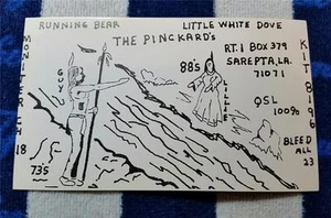 HAM CB RADIO QSL Trading Card "RUNNING BEAR & LITTLE WHITE DOVE - SAREPTA LA" - Picture 1 of 1