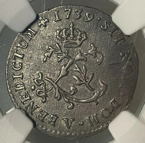 FRENCH COLONIES SOU MARQUE 1739 V - NGC AU 50 Cover