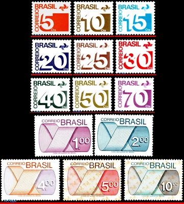 1248-61 BRAZIL 1972 1973 1974 1975 NUMERALS, POST OFFICE EMBLEM,SET COMPLETE MNH - Image 1 of 4