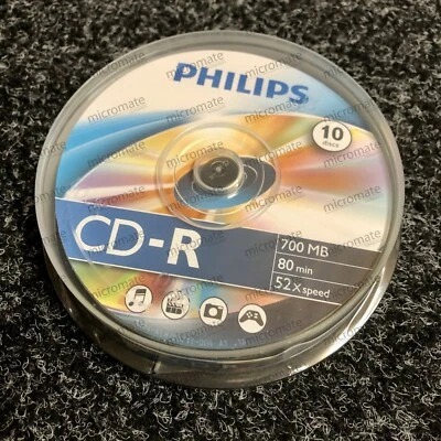 CD grabables Philips CD-R 700 MB 80 minutos 52 velocidades paquete de 10 unidades Foto 1 de 2