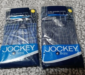New in Package 2 packs JOCKEY 2 pc Classic Woven Boxer Plaid Underwear MED 10-12 - Picture 1 of 1