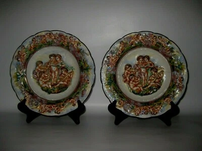 2 PLATS PORCELAINE Bambins musiciens 18e MANUFACTURE ROYALE CAPODIMONTE NAPLES - Photo 1/4