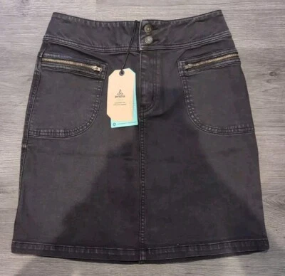 prAna Women's Broadway Denim Skirt in Onyx (Blackish Gray), Stretchy Size 4/27 - Imagem 1 de 4
