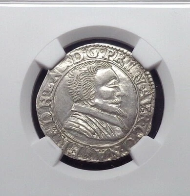 (1625-1647) France - AR Teston of Frederick Henry of Orange, NGC AU 58. - Image 1 of 4