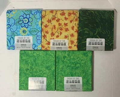 5 Design By The Piece Fat Quarters Green, Blue, Yellow 18 x 21 Hancock's Cottons - Image 1 of 4