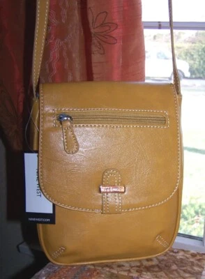 9 nine west Dijon bolsa de mão de couro amarelo mostarda nova com etiquetas Tilda - Imagem 1 de 4