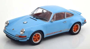 1:18 Porsche 911 Coupe by Singer -- Blue w/Orange Stripes -- KK-Scale - Picture 1 of 5