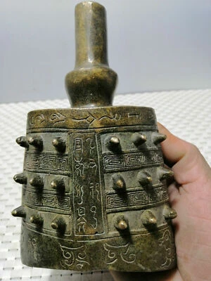 Chinese Folk Old Bronzes Old Musical Instrument of Copper Flat Bell - Image 1 of 4
