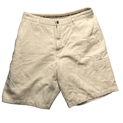 Caribbean Joe Khaki Shorts Mens 34 Tan 9" Inseam Cargo Flat Front Summer - Image 1 of 4