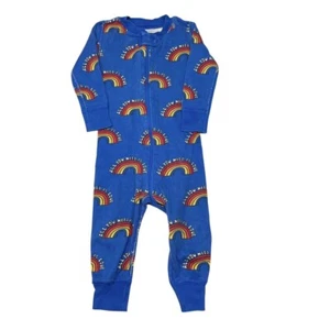 Hanna Andersson 'All You Need Is Love' Rainbow Print Zip Sleeper Size 80 Organic - Picture 1 of 8