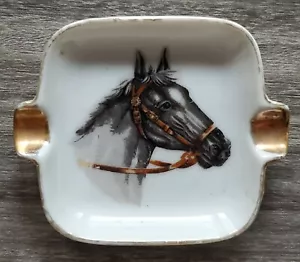 Vintage 1980s Small Horse Ashtray Glass Scarce - Picture 1 of 2