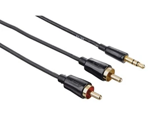 Câble adaptateur Hama Slim AUX 3,5 mm connecteur jack sur 2 x câble RCA Cinch audio - Photo 1/5