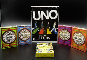 Mattel Creations UNO Canvas & Theory11 "The BEATLES" Bundle Card Games Pack -New