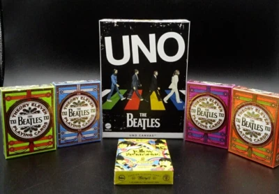Mattel Creations UNO Canvas & Theory11 "The BEATLES" Bundle Card Games Pack -New - Image 1 of 4