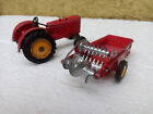 2 x vintage Dinky Toys Massey Harris Trecker Traktor Schlep+ 321 manure spreader