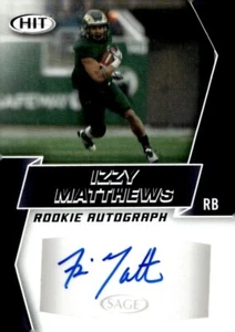 Sage Hit Izzy Matthews RC 2019 automático #A102 Colorado State Rams - Imagen 1 de 2