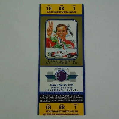 1995 Indianapolis 500 Ticket Stub Credential Southwest Vista Sec18 Row RR Seat 1 - Image 1 of 4