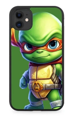 Funny Super Hero Turtle Rubber Phone Case Turtles Kids Ninja Novelty Kids DG76 - Image 1 of 2