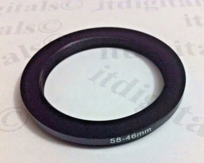 58mm-46mm Metal Adapter Stepping Step Down Ring 58 mm Lens 46 mm U&S 58-46mm - Image 1 of 3