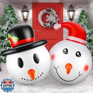 2 Pieces 32 inch Giant PVC Inflatable Christmas in July Decorated Ball Orname - Picture 1 of 5