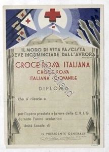 Croce Rossa Italiana Giovanile - Diploma da compilare - anni '30 - Picture 1 of 1