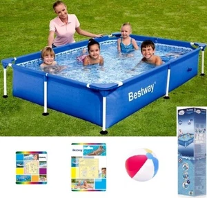 PISCINA 10 en 1 BestWay 221x150 niños jardín rectangular piscina sobre el suelo - Imagen 1 de 10