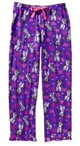 Disney Frozen Olaf Minky Fleece Sleep Pants Non Footed Pajamas S M L XL or XXL - Picture 1 of 7