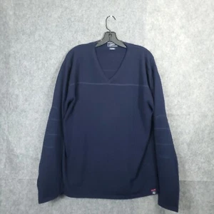 Grayers Pullover Herren Large Blau Pulli V-Ausschnitt Lammwolle Kaschmir Freizeit Einfarbig - Bild 1 von 16