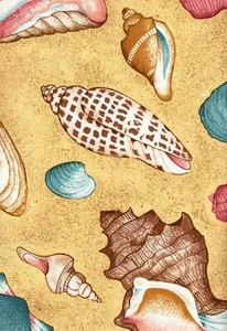 Tela de algodón con estampado de conchas marinas de Cranston 1/2 yarda - Imagen 1 de 2