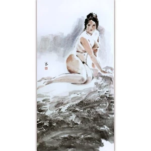 Yang Xiaochun(1960)Hand-Painted Chinese Ink Figure-Misty Shore - Picture 1 of 11