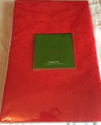 Kate Spade LARABEE DOT CRANBERRY (RED) 70 x 86" Tablecloth Extra Wide -- NWT - Image 1 of 2