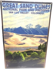 Vintage-Style Wood Travel Poster Rocky Mountain National Park 10" x 15" - Picture 1 of 5