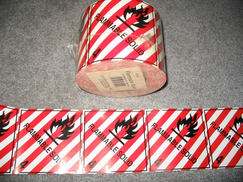 FLAMMABLE SOLID 4 One Label Sticker Decal